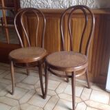 Pair of vintage Thonet Austria cane chairs