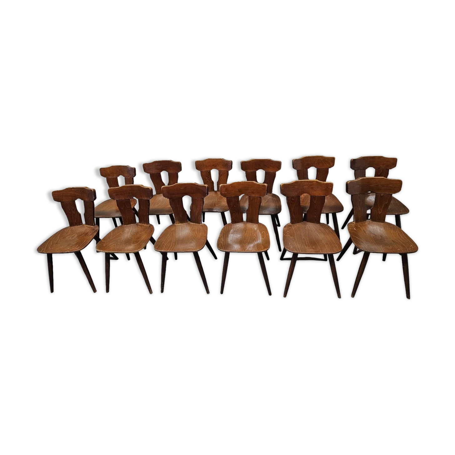 Set of 12 vintage bistro chairs 1960