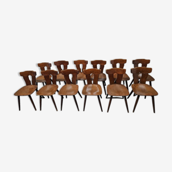 Lot de 12 chaises  bistrot vintage 1960