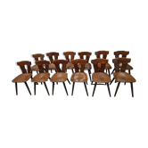 Set of 12 vintage bistro chairs 1960