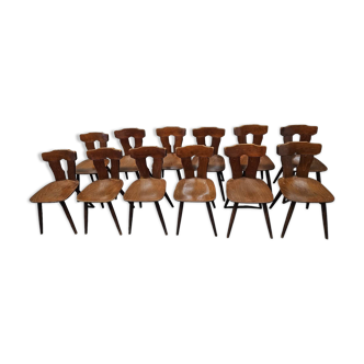 Set of 12 vintage bistro chairs 1960