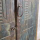 Indian furniture Blue patinated carved wardrobe with 2 doors and 1 shelf, unique piece