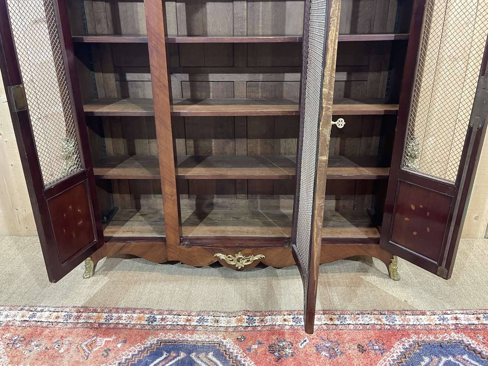Late 19th century Regency style bookcase in rosewood and oak, removable