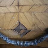 Louis XV style tomb chest of drawers in marquetry and marble