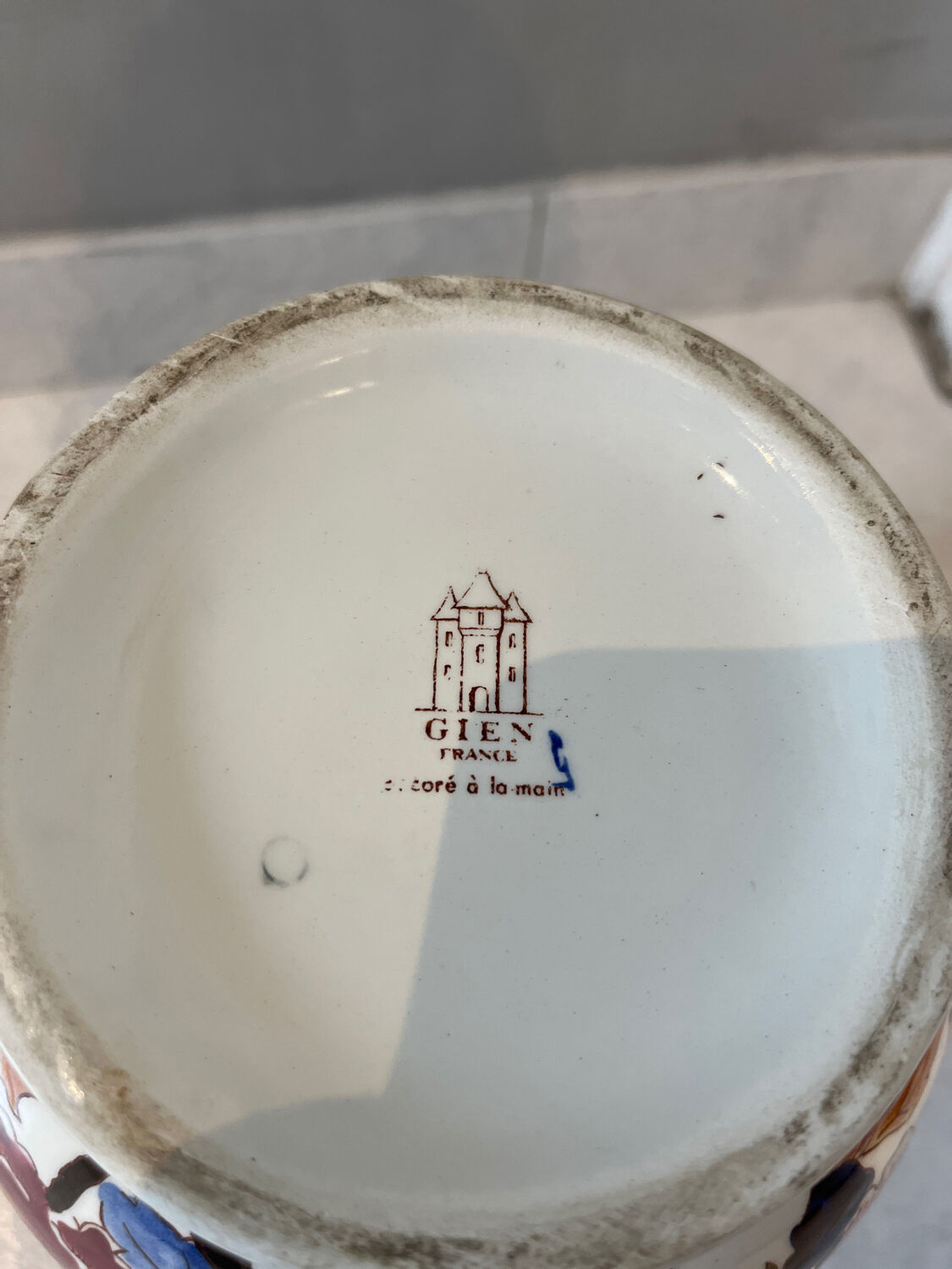 Gien earthenware pitcher