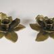 Two "flowers" candle holders in brass - 1970s