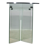 Round tempered glass table, 80s