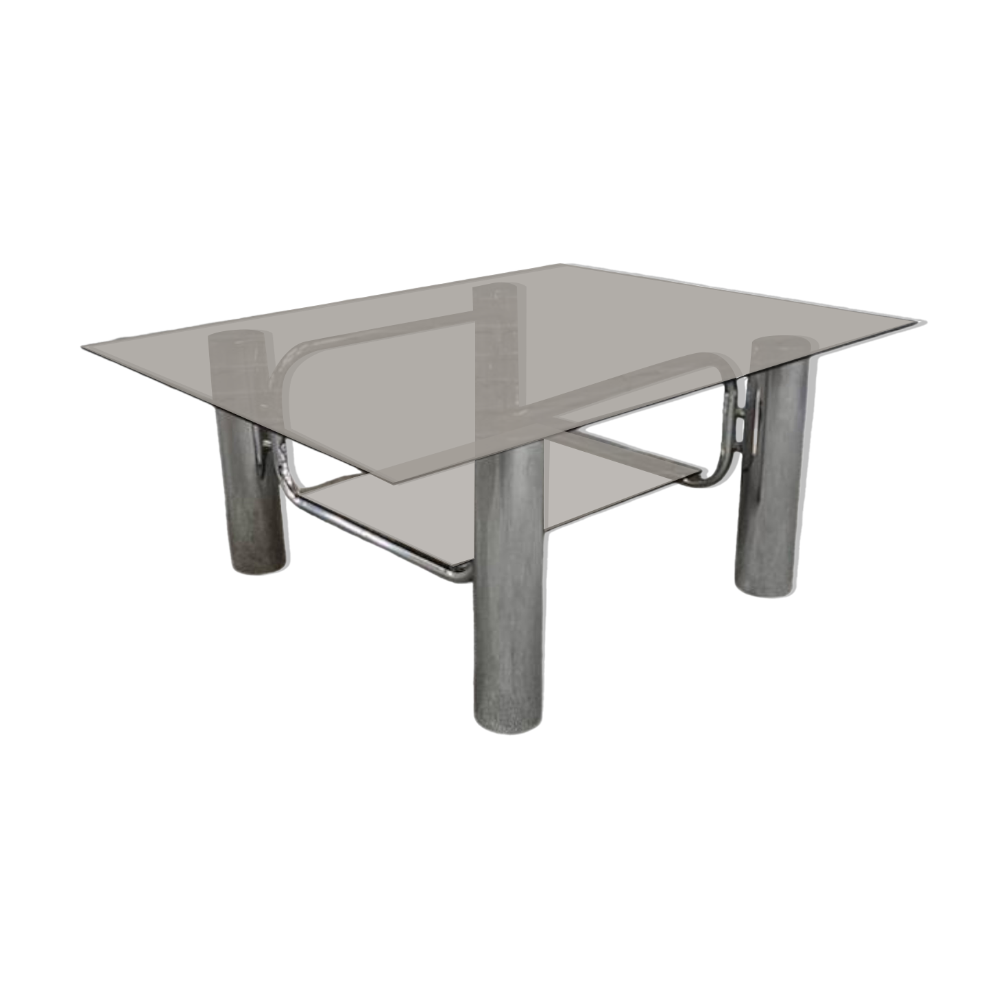 Vintage italian chrome coffee table -1970's