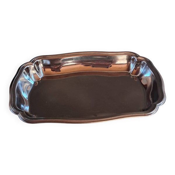 Plateau de service rectangulaire festonné en inox – Jean Couzon Orfèvr