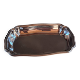 Rectangular scalloped service platter in stainless steel – Jean Couzon Silversmith