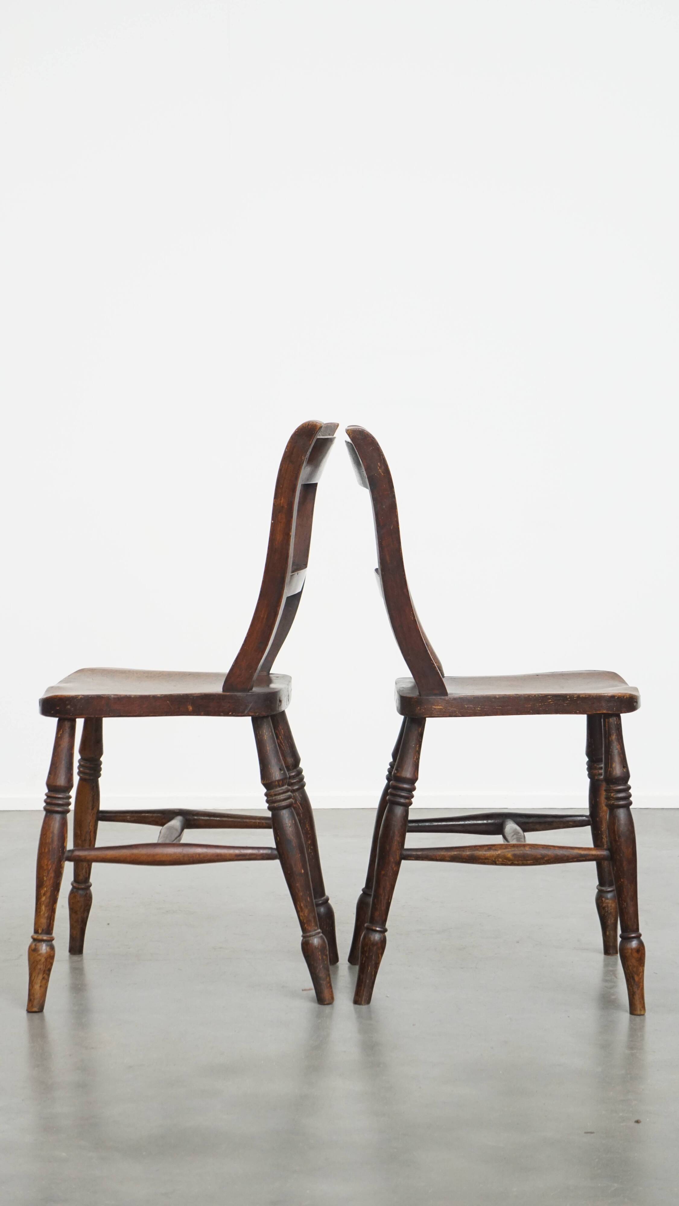 Set of 8 Antique English Oxford Dining / Kitchen Chairs