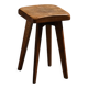 Solid oak stool, French craftsmanship, 1950s.