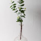 Vintage Glass Decanter / Roses Patterned Wine Carafe / Empoli  Italy  1950s