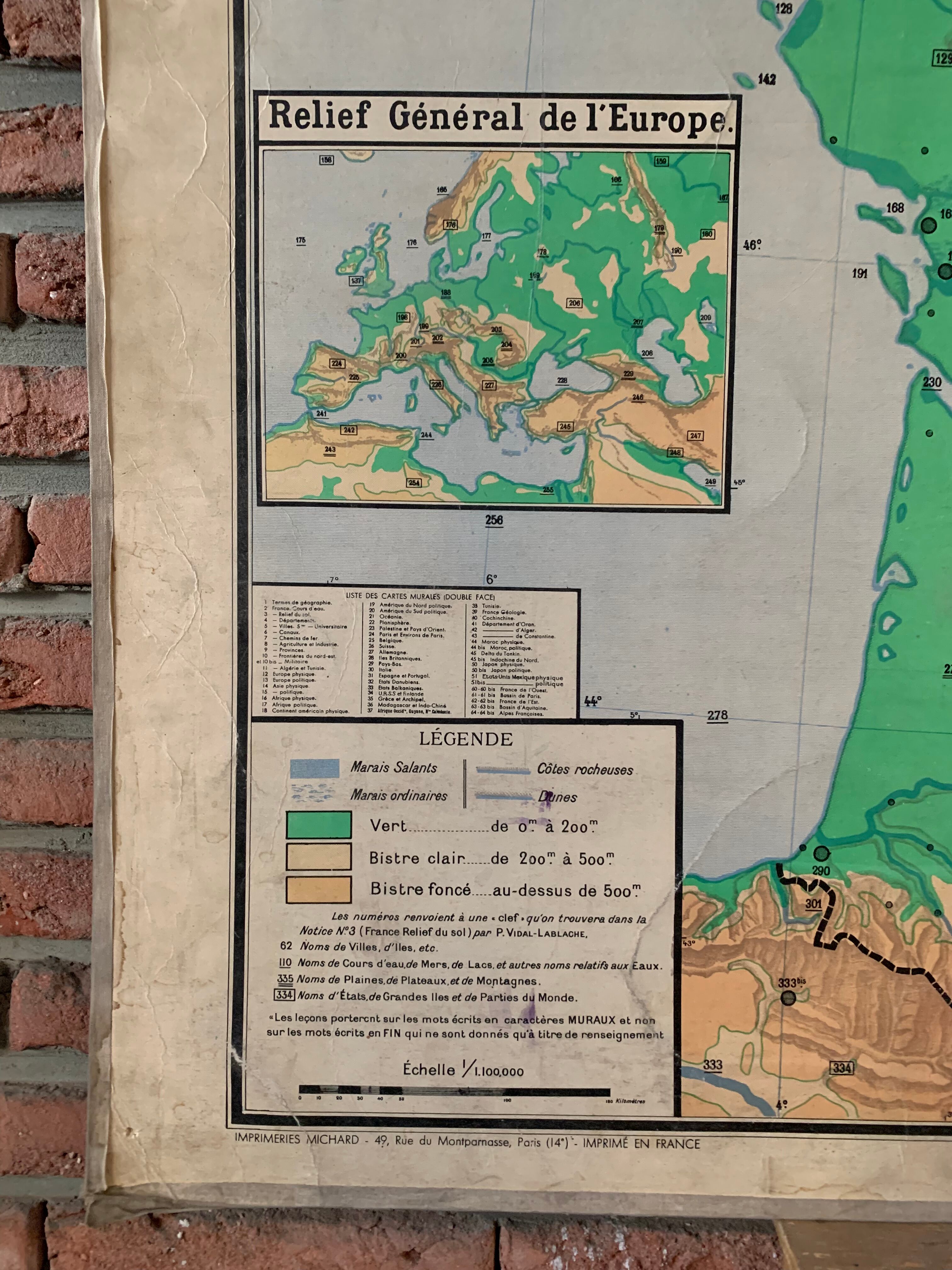 Map France reliefs du sol