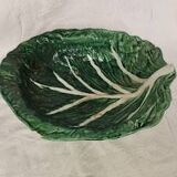 Large cabbage leaf plate Gerber – French barbotine – decorative piece
