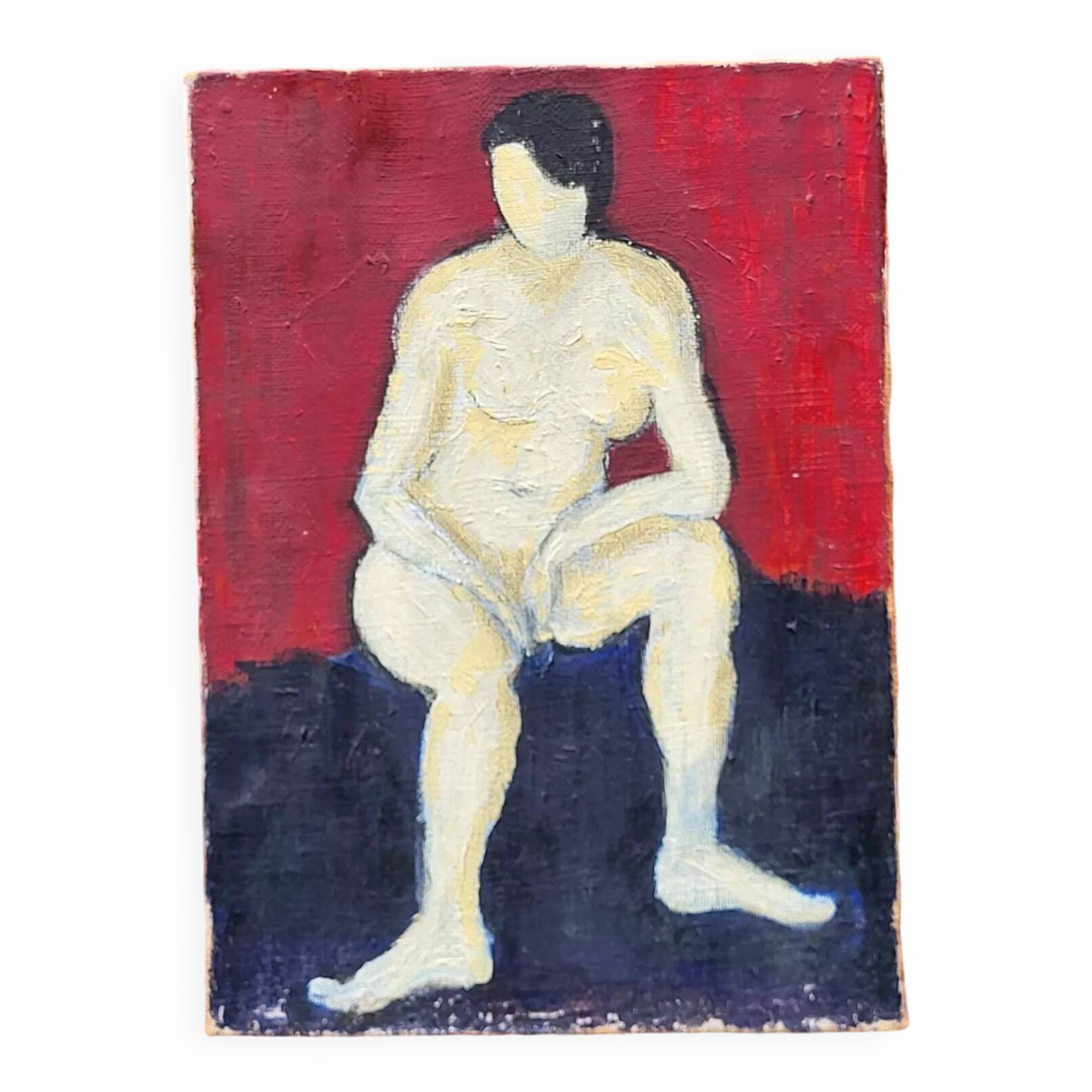 Portrait of a Demure Nude Woman Oil on Canvas