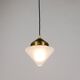 Up to 7 Art Deco brass pendant lights with conical glass shades, Vienna 1930s.