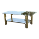 Vintage brass and glass coffee table, 1970s