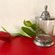 Art-deco candy maker in glass and silver metal