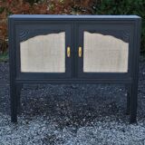 Wooden and jute sideboard