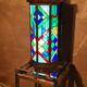 Lampe vitrail, art deco ecadrement laiton, 60x30