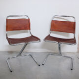 Set de 2 chaises en cuir