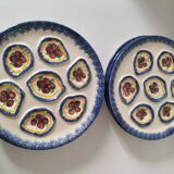 6 vintage MBFA Pornic oyster plates