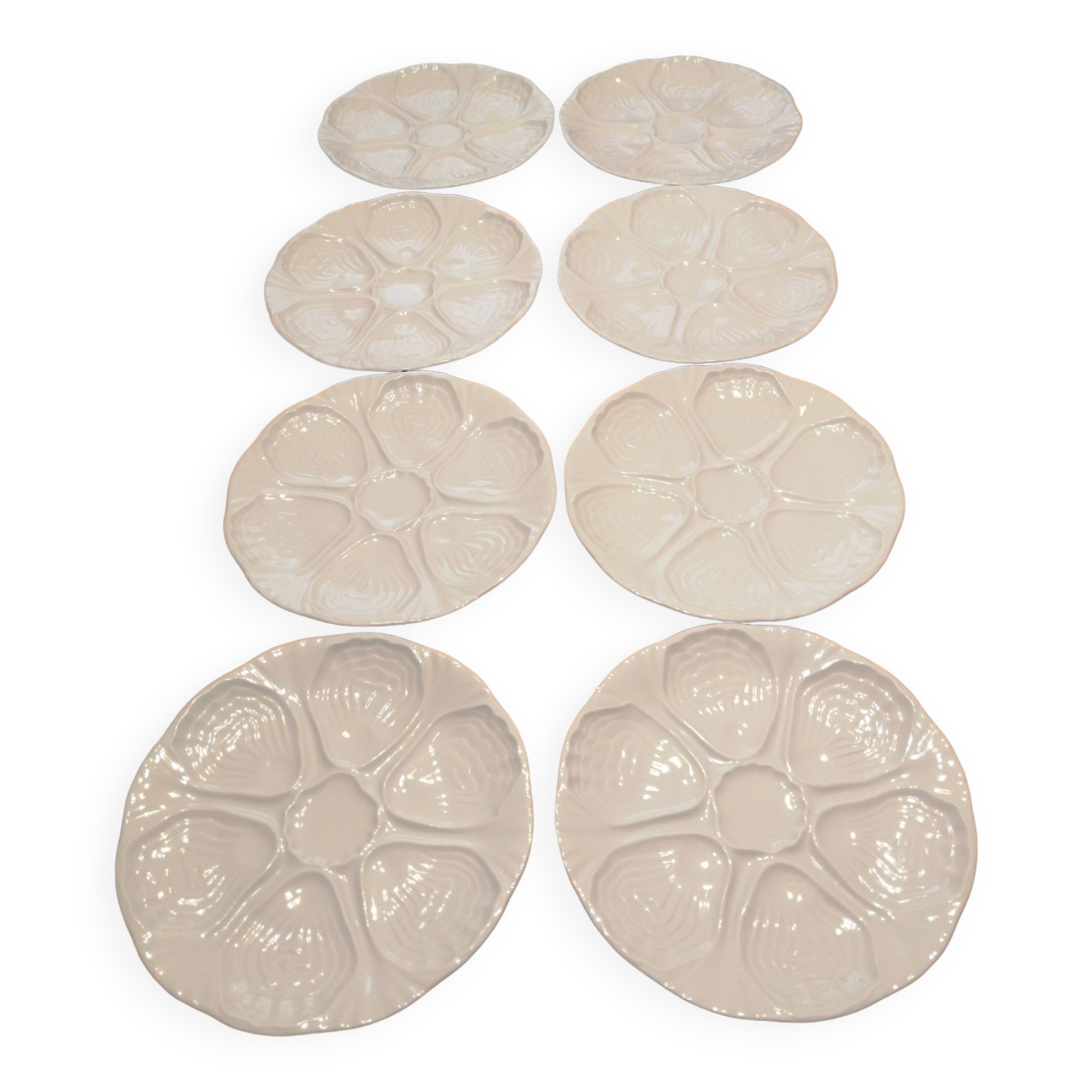 Set of 8 oyster plates in limoges porcelain