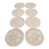 Lot de 8 assiettes a huitres en porcelaine de limoges