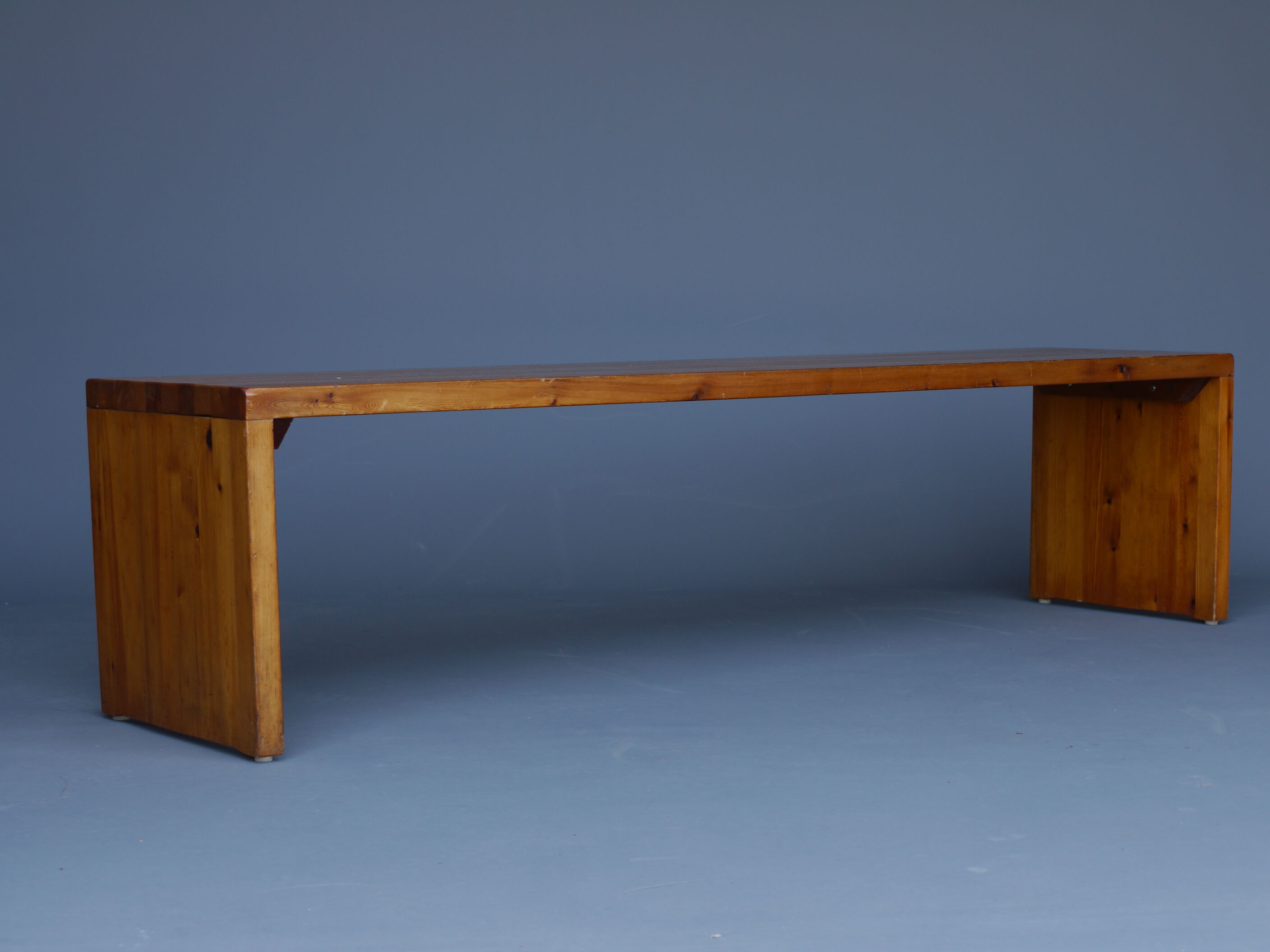 Vintage Scandinavian long pine bench. 1960s