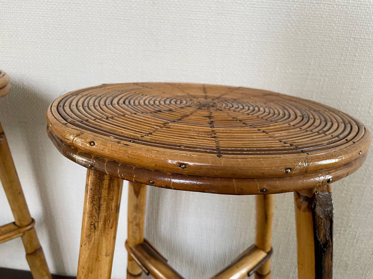Vintage rattan stools