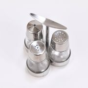Set of condiments Marianne Denzel salt and pepper, Berndorf, Austria, 1960s