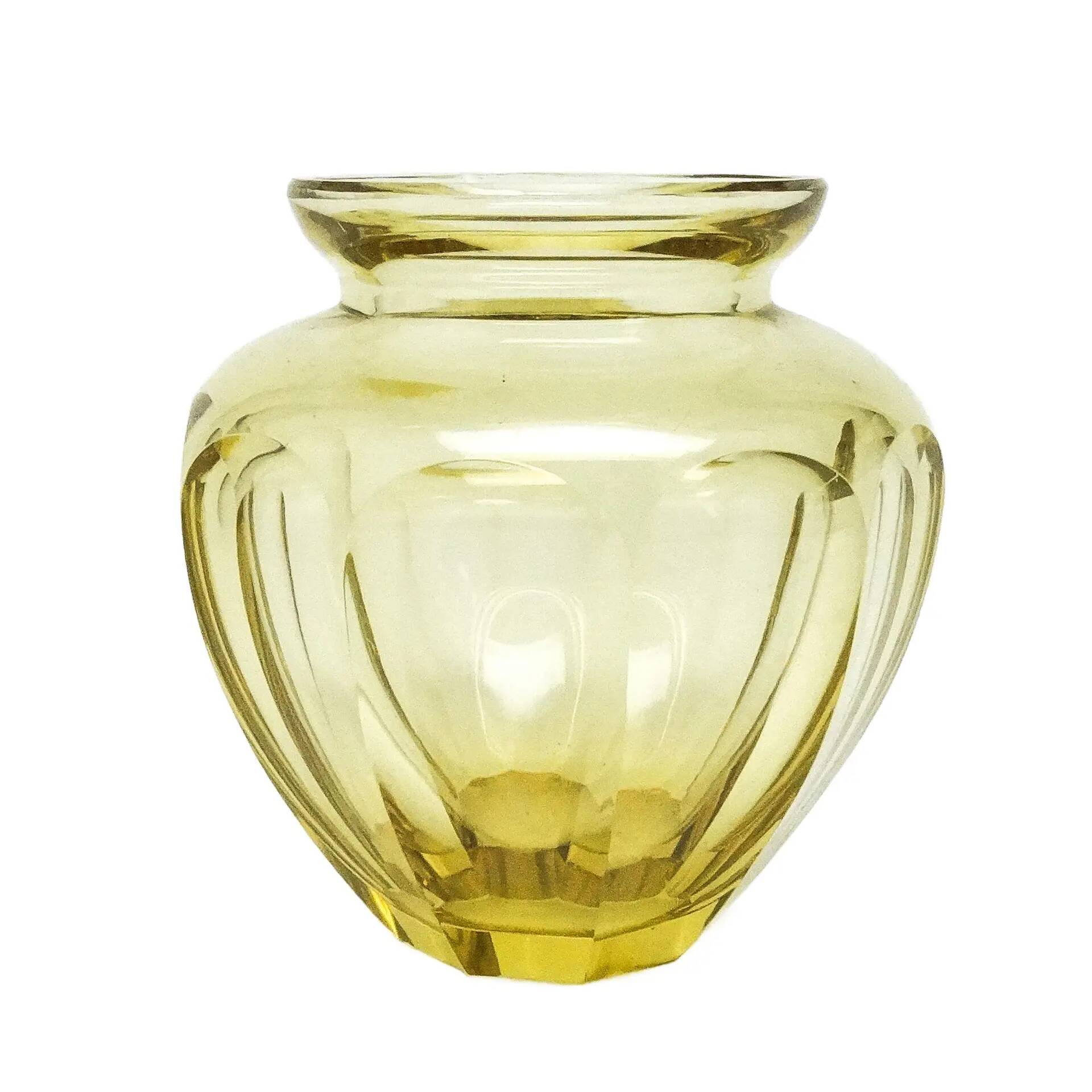 Art Deco vase, crystal, design by J. Hoffmann, Bohemia, Czech Republic, 1930s