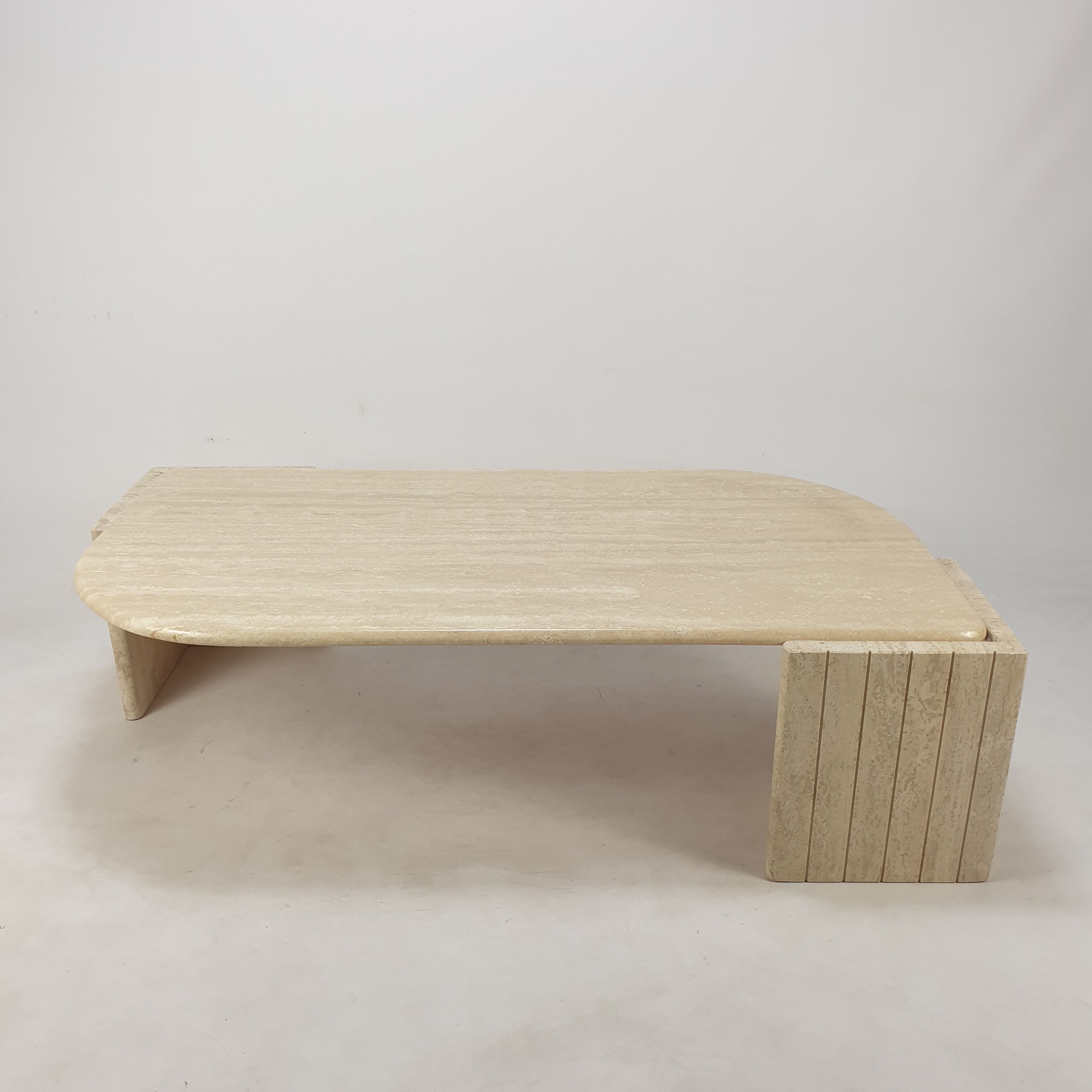 Italian travertine coffee table, 1980s