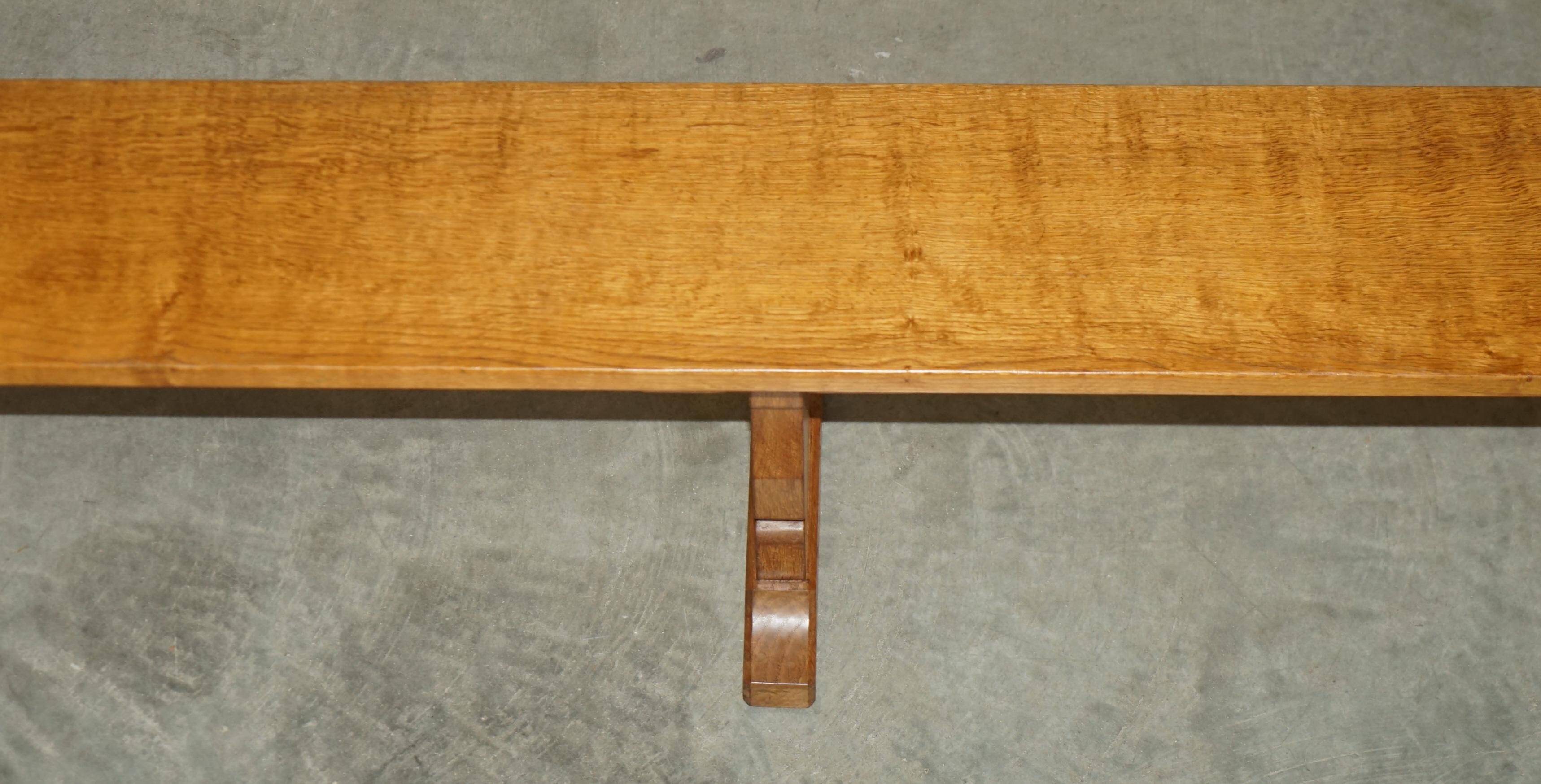 Pair of vintage dining room benches by Robert Mouseman Thompson