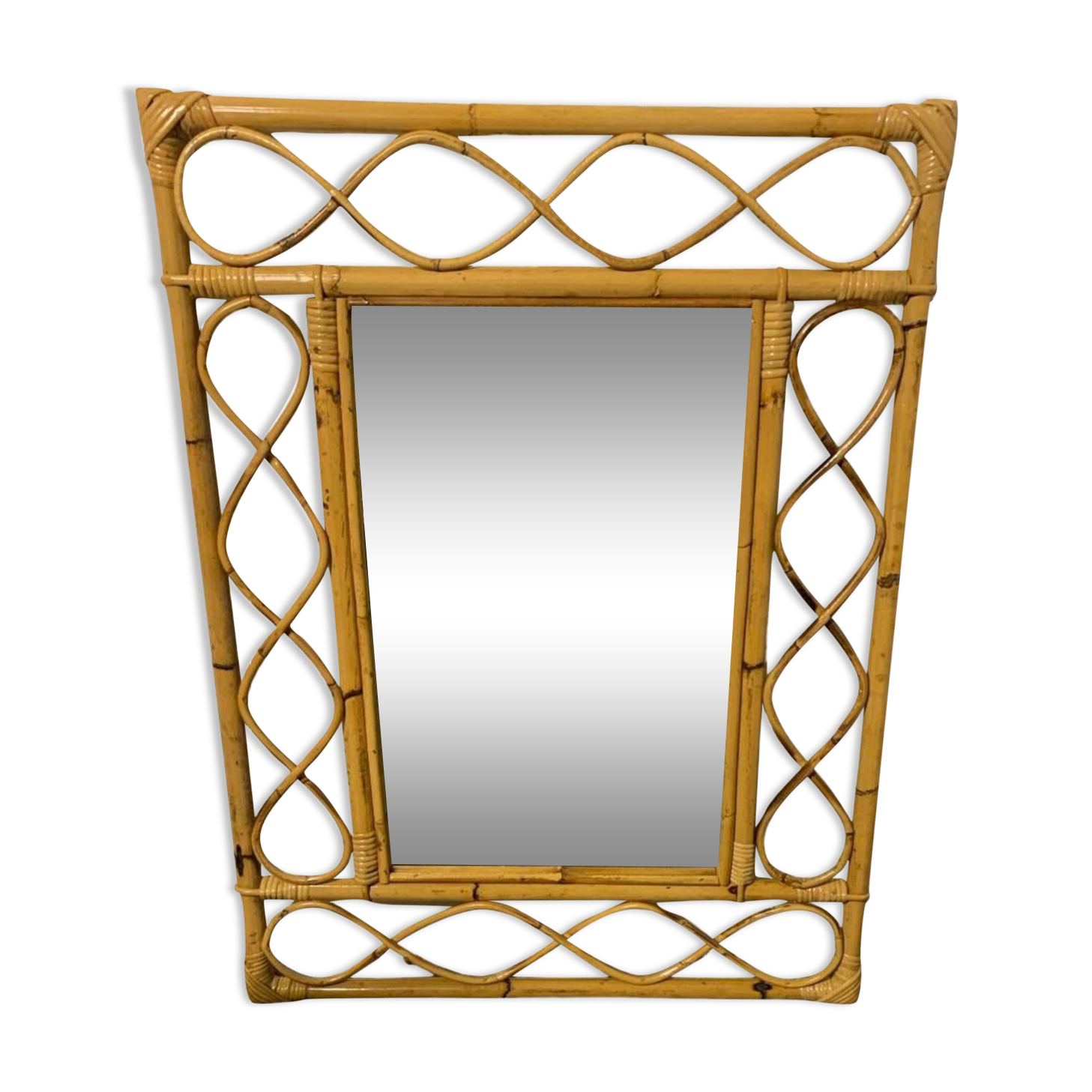 Vintage bamboo mirror