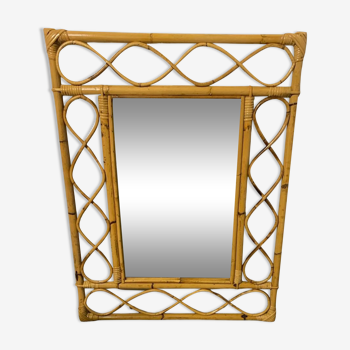 Miroir bambou vintage