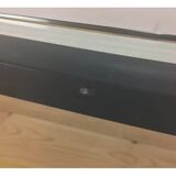 Modernist coffee table 50s black metal and glass