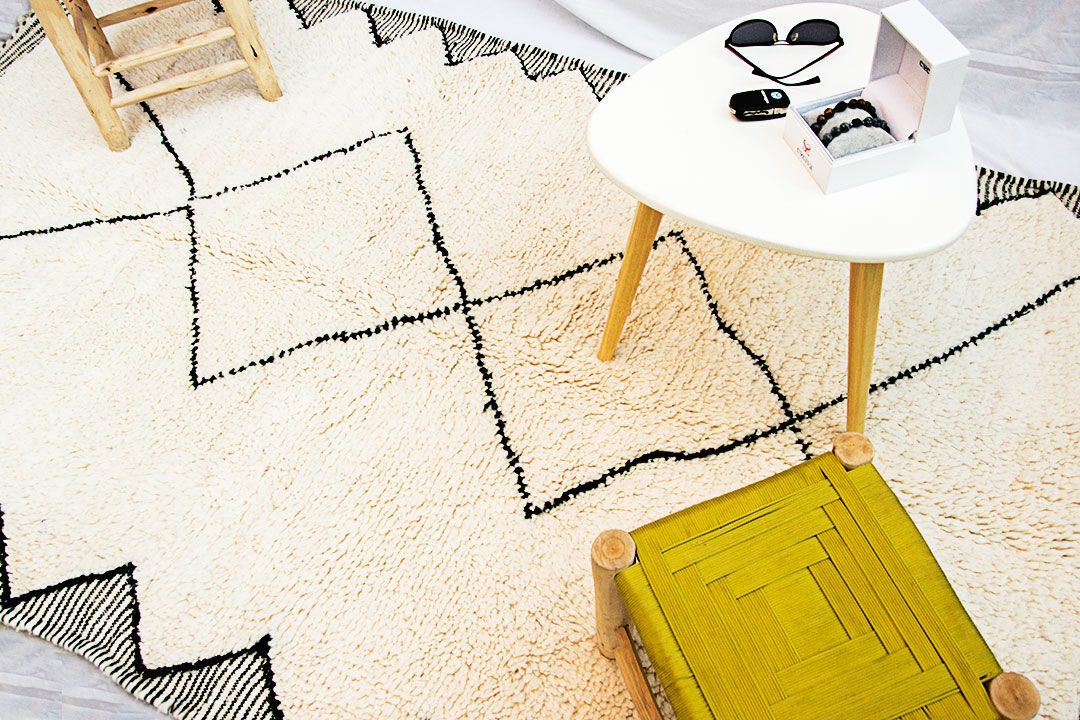 Carpet beni ouarain 100% virgin wool makes a new hand 140x220cm