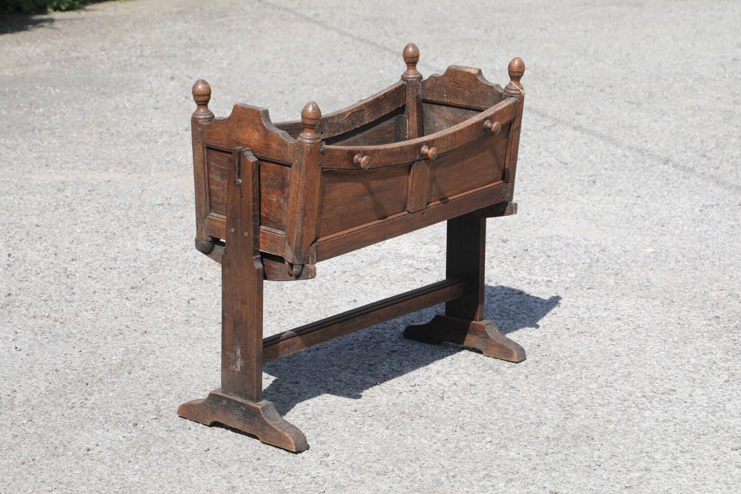 Antique cradle planter