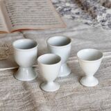4 mismatched vintage white porcelain egg cups