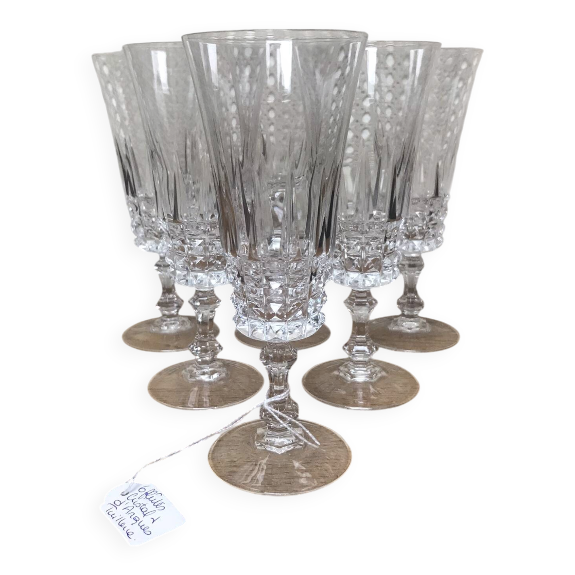 Arques crystal champagne flutes, Tuileries model