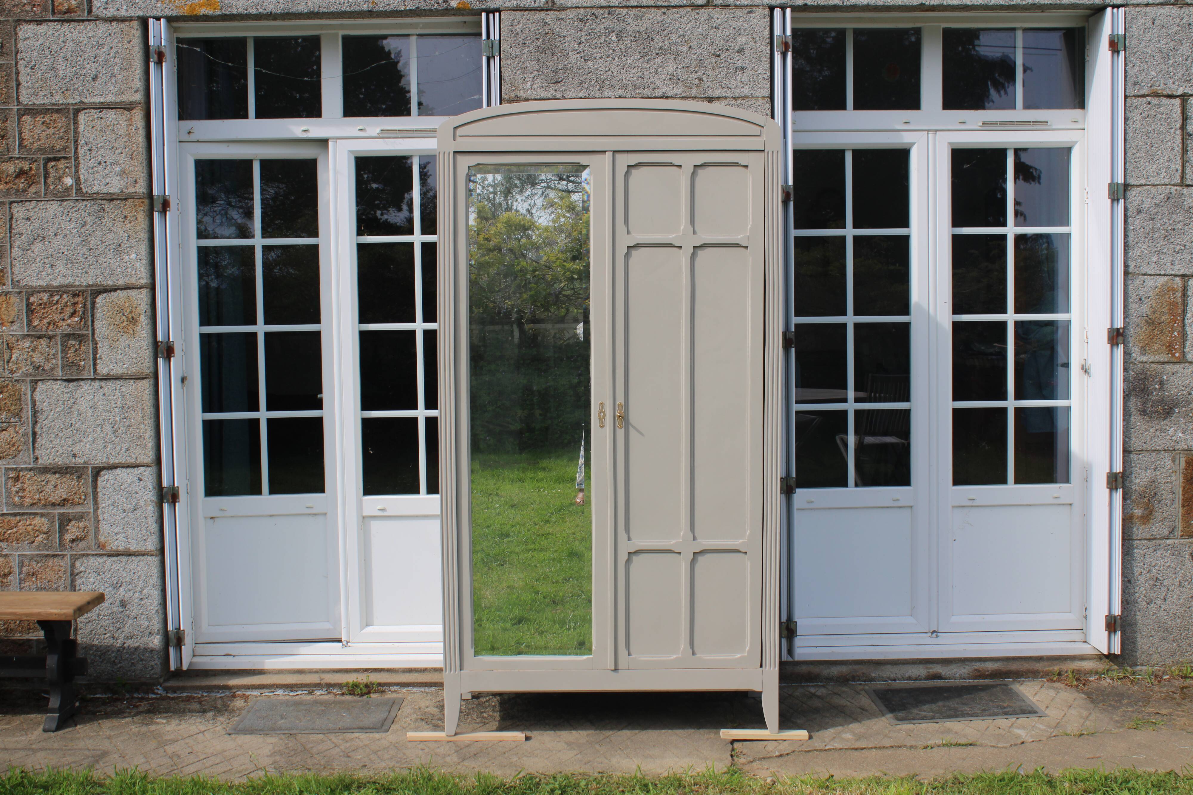 Vintage upholstered Parisian wardrobe