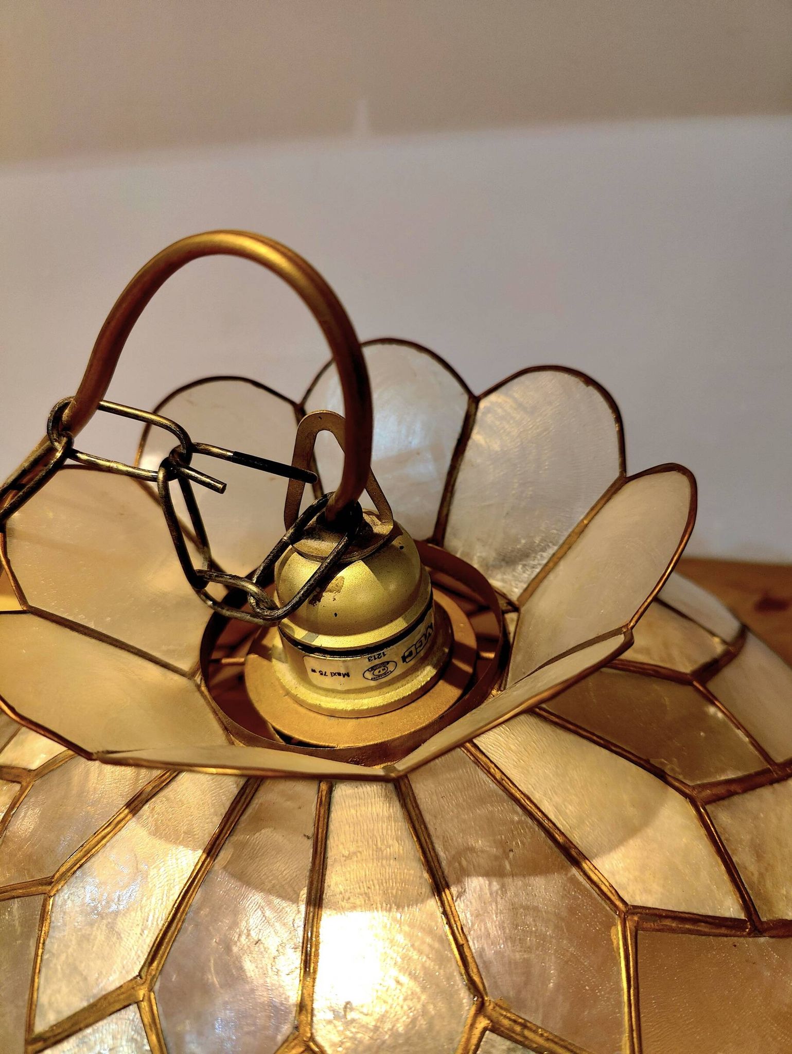 Vintage lustre suspension - natural mother of pearl