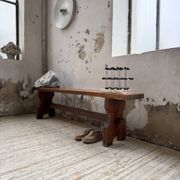 Paire de bancs noyer 1900