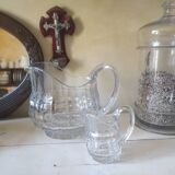 2 antique glass pitchers