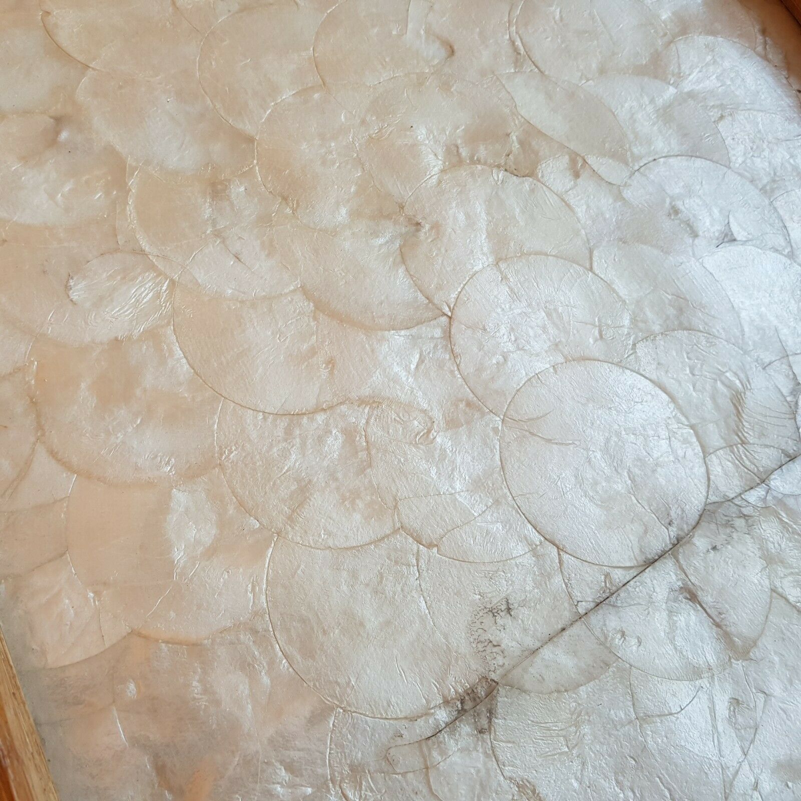 Vintage mother-of-pearl and bamboo tray 54 x 37 cm
