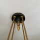 Empire style chandelier with four lights in sheet metal, bronze with patina and gilding