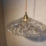 Vintage chiseled glass pendant light