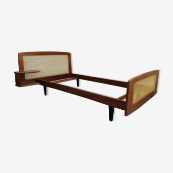 Roger Landault mahogany bed 1950